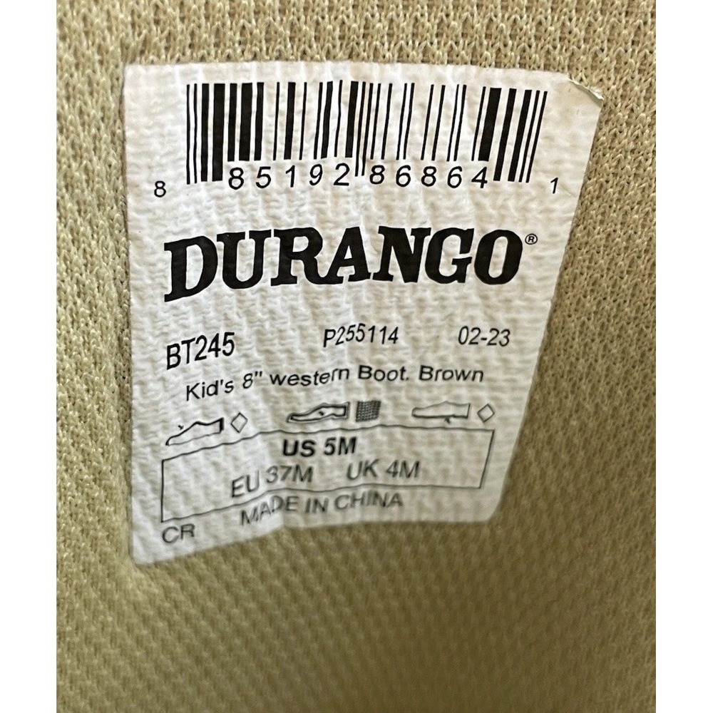 Durango BT245 Kid's Patriotic Western Flag Cowboy Boots Brown 5 USA Flag Pull On - Picture 8 of 13